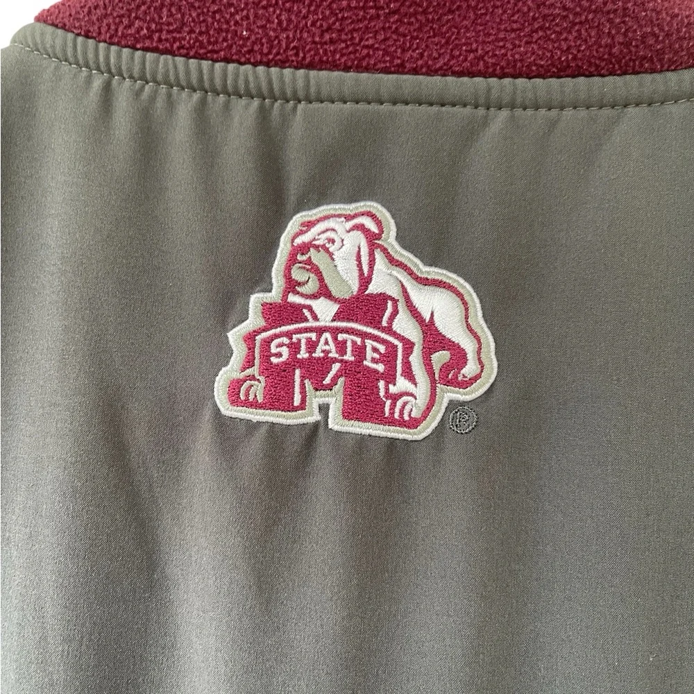 Mississippi State Bulldogs size XL Men’s fleece zip vest Maroon & Gray Bulldogs